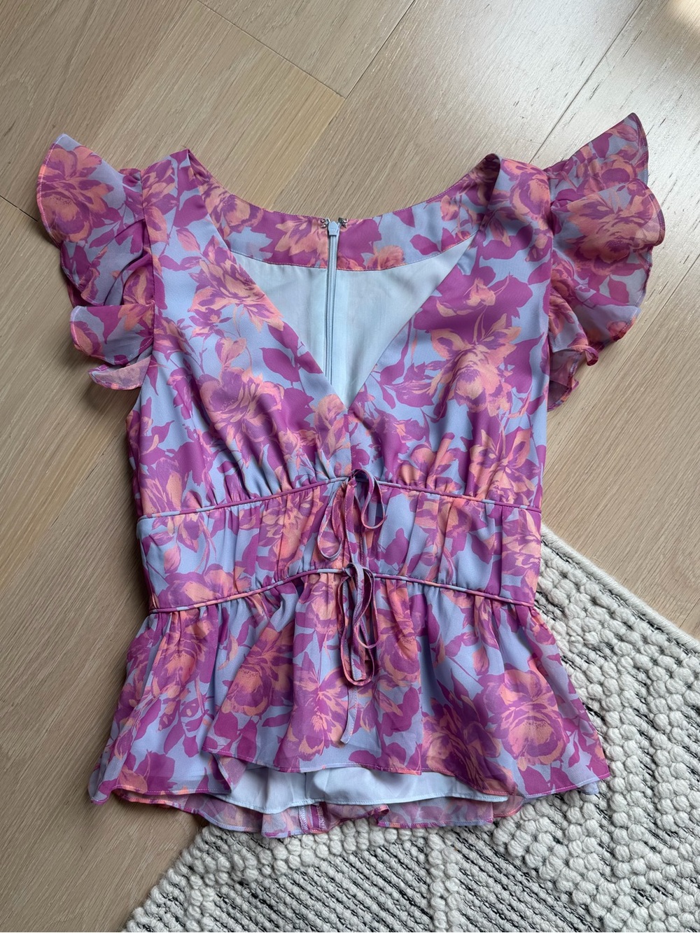 Sample Amanda Uprichard Floral Peplum Top